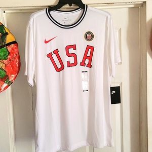 Nike Olympic Team USA Standard Fit Shirt Tee Men’s Size: Large NWT White